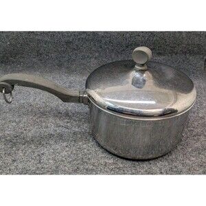 Farberware 2 QT Saucepan Aluminum Clad Stainless Steel w/ Lid USA Vintage